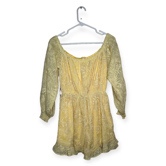 NWT Tularosa Ida Romper Balloon Sleeve Ruffle Hem Playsuit in Lemon Drop Small - Picture 11 of 15